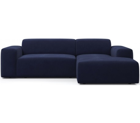 Karen højrevendt chaiselong sofa i velour 250 x 185 cm - Lyseblå
