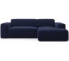 Karen højrevendt chaiselong sofa i velour 250 x 185 cm - Blå