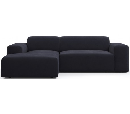 Karen venstrevendt chaiselong sofa i velour 250 x 185 cm - Blå