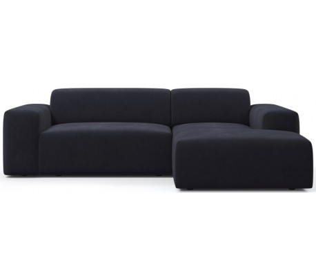 Karen højrevendt chaiselong sofa i velour 250 x 185 cm - Blå