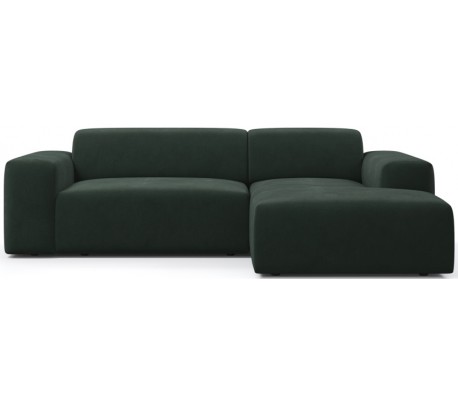 Karen højrevendt chaiselong sofa i velour 250 x 185 cm - Navyblå