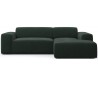 Karen højrevendt chaiselong sofa i velour 250 x 185 cm - Mørkegrøn