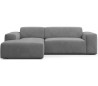 Karen venstrevendt chaiselong sofa i velour 250 x 185 cm - Lysegrå