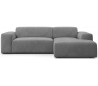Karen højrevendt chaiselong sofa i velour 250 x 185 cm - Lysegrå