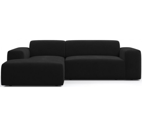 Karen venstrevendt chaiselong sofa i velour 250 x 185 cm - Lysegrå