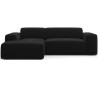 Karen venstrevendt chaiselong sofa i velour 250 x 185 cm - Sort
