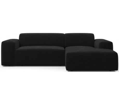 Karen højrevendt chaiselong sofa i velour 250 x 185 cm - Lysegrå