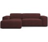 Karen venstrevendt chaiselong sofa i polyester 250 x 185 cm - Bordeaux