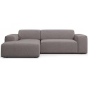 Karen venstrevendt chaiselong sofa i polyester 250 x 185 cm - Lysegrå