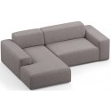 Karen venstrevendt chaiselong sofa i polyester 250 x 185 cm - Lysegrå