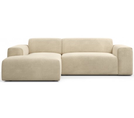Karen venstrevendt chaiselong sofa i polyester 250 x 185 cm - Creme