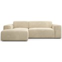 Karen venstrevendt chaiselong sofa i polyester 250 x 185 cm - Creme