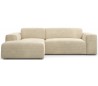 Karen venstrevendt chaiselong sofa i corduroy 250 x 185 cm - Creme