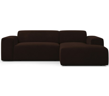 Karen højrevendt chaiselong sofa i corduroy 250 x 185 cm - Brun
