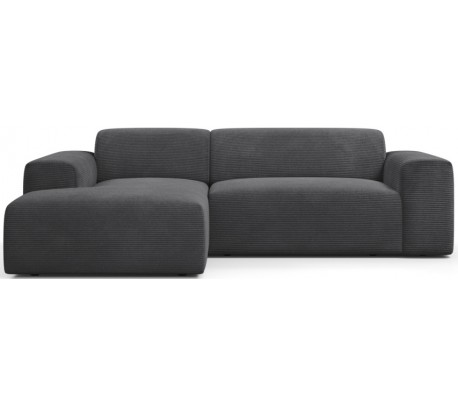 Karen venstrevendt chaiselong sofa i corduroy 250 x 185 cm - Grå