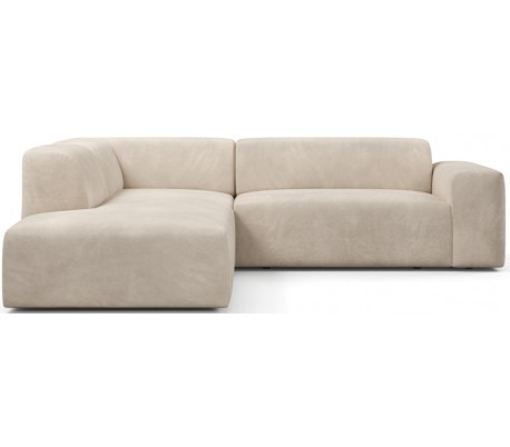 Karen venstrevendt chaiselong sofa i velour 250 x 185 cm - Beige