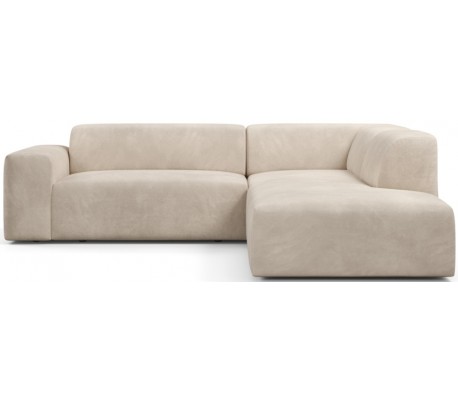 Karen Big venstrevendt chaiselong sofa i velour 260 x 250 cm - Beige