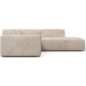 Karen Big venstrevendt chaiselong sofa i velour 260 x 250 cm - Beige