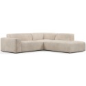 Karen Big venstrevendt chaiselong sofa i velour 260 x 250 cm - Beige