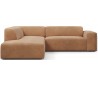 Karen Big venstrevendt chaiselong sofa i velour 260 x 250 cm - Kamelbrun