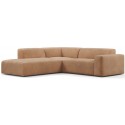Karen Big venstrevendt chaiselong sofa i velour 260 x 250 cm - Beige