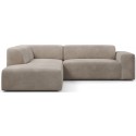 Karen Big venstrevendt chaiselong sofa i velour 260 x 250 cm - Kamelbrun
