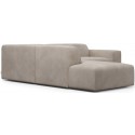 Karen Big venstrevendt chaiselong sofa i velour 260 x 250 cm - Kamelbrun