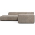 Karen Big venstrevendt chaiselong sofa i velour 260 x 250 cm - Kamelbrun