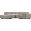 Karen Big venstrevendt chaiselong sofa i velour 260 x 250 cm - Kamelbrun