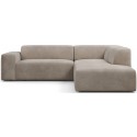 Karen Big højrevendt chaiselong sofa i velour 260 x 250 cm - Kamelbrun