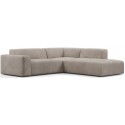 Karen Big højrevendt chaiselong sofa i velour 260 x 250 cm - Kamelbrun