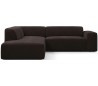 Karen Big venstrevendt chaiselong sofa i velour 260 x 250 cm - Mørkebrun