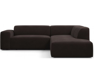 Karen Big højrevendt chaiselong sofa i velour 260 x 250 cm - Taupe