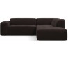 Karen Big højrevendt chaiselong sofa i velour 260 x 250 cm - Mørkebrun