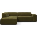 Karen Big venstrevendt chaiselong sofa i velour 260 x 250 cm - Mørkebrun