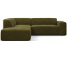 Karen Big venstrevendt chaiselong sofa i velour 260 x 250 cm - Olivengrøn