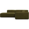 Karen Big venstrevendt chaiselong sofa i velour 260 x 250 cm - Mørkebrun