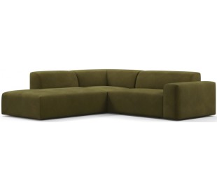 Karen Big venstrevendt chaiselong sofa i velour 260 x 250 cm - Mørkebrun 2