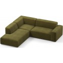 Karen Big venstrevendt chaiselong sofa i velour 260 x 250 cm - Mørkebrun