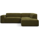 Karen Big højrevendt chaiselong sofa i velour 260 x 250 cm - Mørkebrun