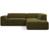 Karen Big højrevendt chaiselong sofa i velour 260 x 250 cm - Olivengrøn