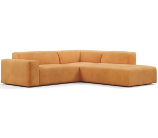 Karen Big højrevendt chaiselong sofa i velour 260 x 250 cm - Olivengrøn 2