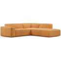 Karen Big højrevendt chaiselong sofa i velour 260 x 250 cm - Olivengrøn