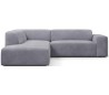 Karen Big venstrevendt chaiselong sofa i velour 260 x 250 cm - Lyseblå