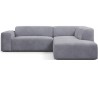 Karen Big højrevendt chaiselong sofa i velour 260 x 250 cm - Lyseblå