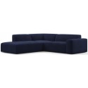 Karen Big venstrevendt chaiselong sofa i velour 260 x 250 cm - Lyseblå