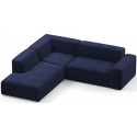 Karen Big venstrevendt chaiselong sofa i velour 260 x 250 cm - Lyseblå
