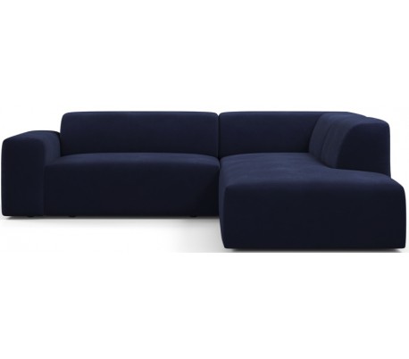 Karen Big højrevendt chaiselong sofa i velour 260 x 250 cm - Lyseblå