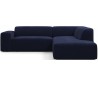 Karen Big højrevendt chaiselong sofa i velour 260 x 250 cm - Blå