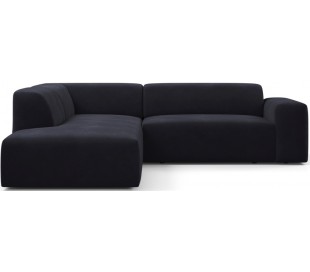 Karen Big venstrevendt chaiselong sofa i velour 260 x 250 cm - Blå
